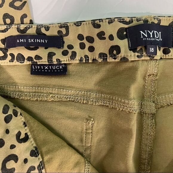 NYDJ Ami Skinny Jeans Tan Black Leopard Print Pockets Zip Button Closure 18 - Picture 7 of 16